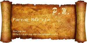 Parrag Mária névjegykártya