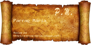 Parrag Mária névjegykártya